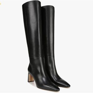 NEW Sam Edelman Sylvia Leather Knee High Boots Women 6.5 Black Classic